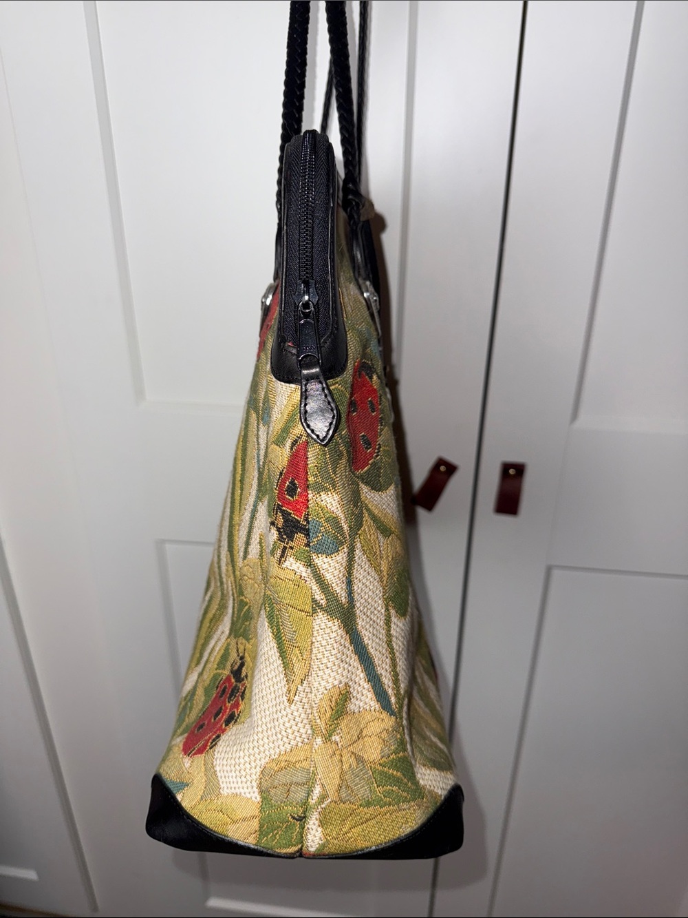 Brighton collection tapestry ladybug satchel weekender tote bag travel vintage - Picture 12 of 17